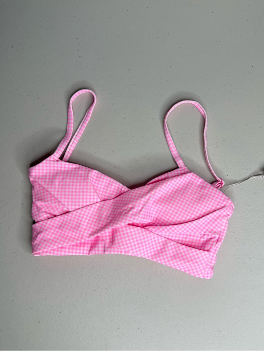 NWT Buffbunny Pink Gingham Ivy Wrap Sports Bra Size XS